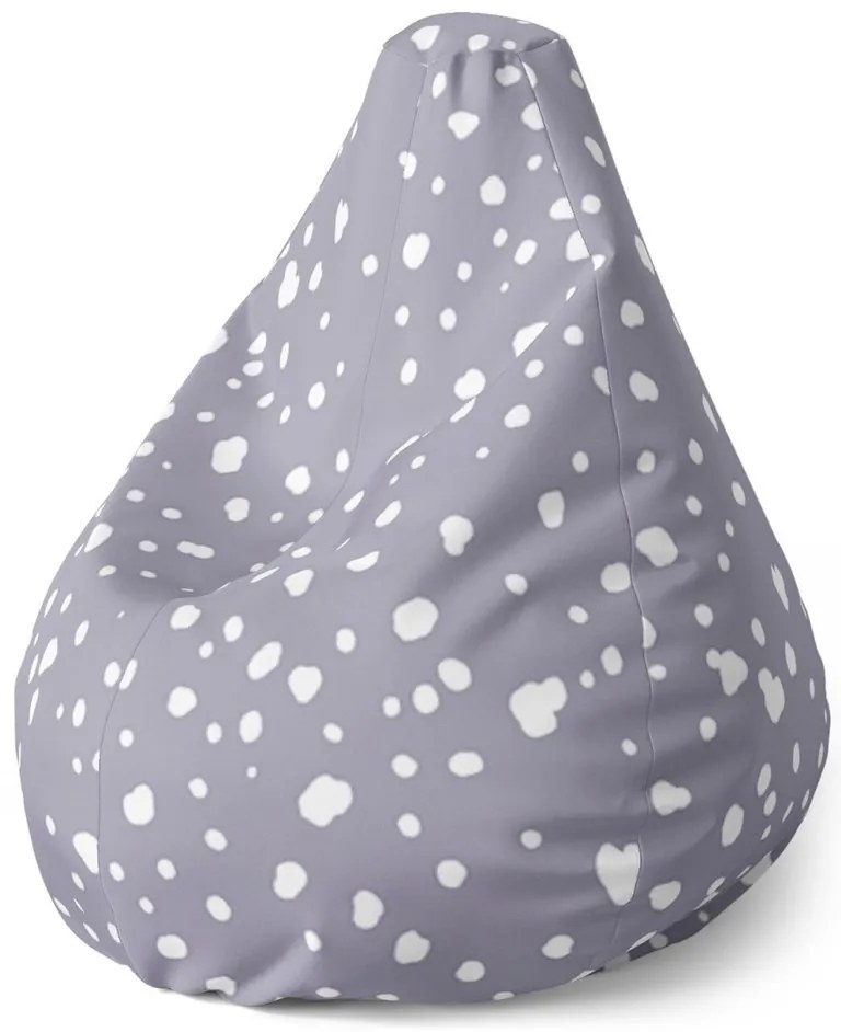 Sedací vak Pear biele fliačky na fialovej - detský, fialová