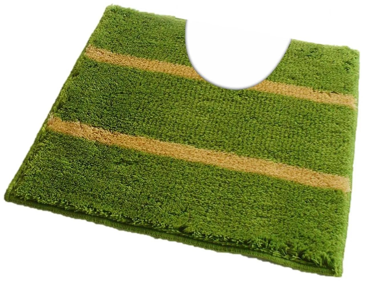 ROUTNER Kúpeľňová predložka IRSINA Zelenobéžová 10511 - Zelenobéžová / 50 x 50 cm WC s výkrojom 10511