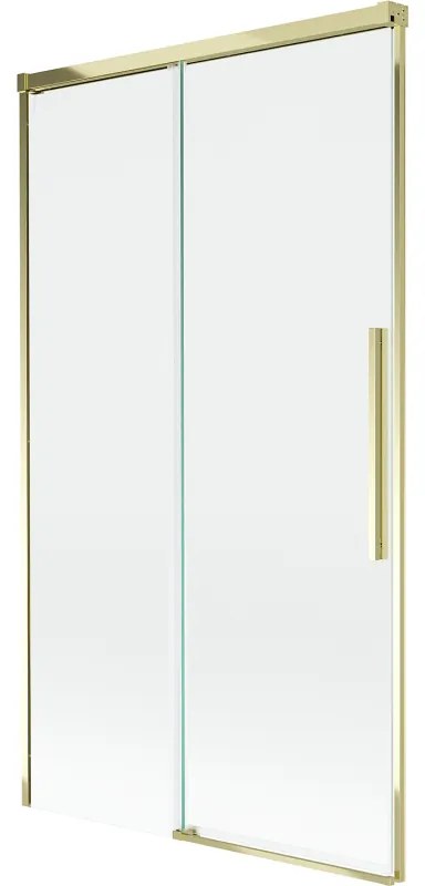 Mexen Rox, 2-krídlová posuvná vaňová zástena 100 x 150 cm, 8mm číre sklo, zlatý lesklý profil, 8C9-100-001-50-00