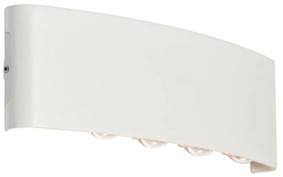 Vonkajšia nástenná lampa biela vrátane LED 10-svetlo IP54 - Silly