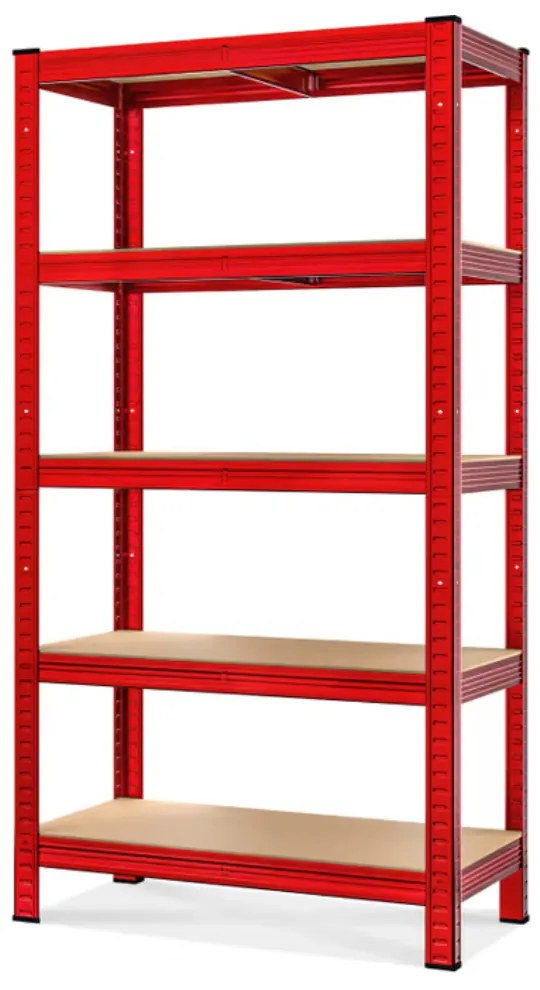 Monzana Regál s vysokou nosnosťou HEAVY, max. 875kg, 90x40x180cm, červená