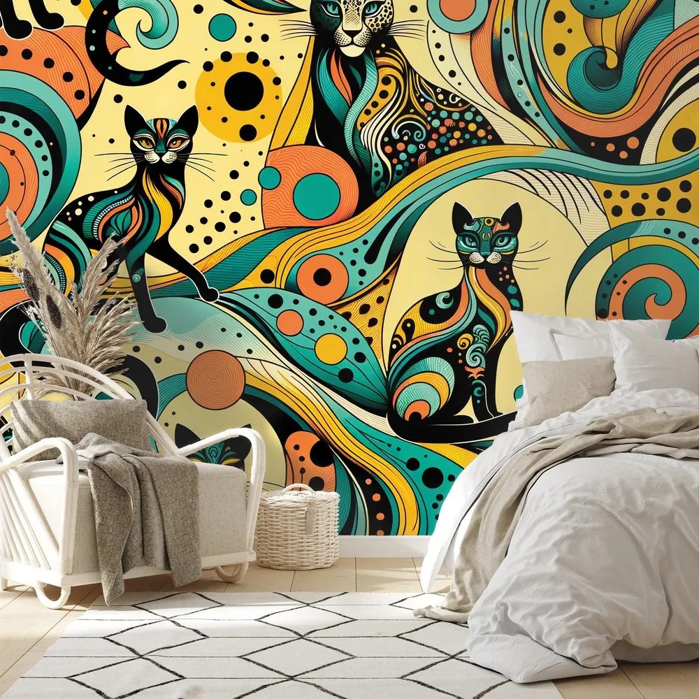 Fototapeta farebné abstraktné mačky