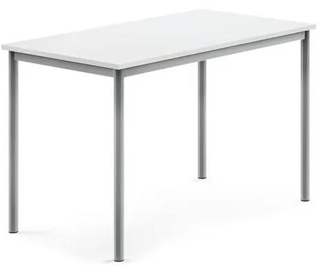 Stôl BORÅS, 1200x700x760 mm, laminát - biela, strieborná