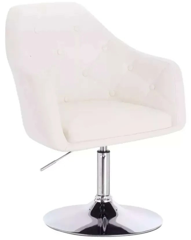 LuxuryForm DESIGN Kreslo ANDORA na striebornom tanieri - biele