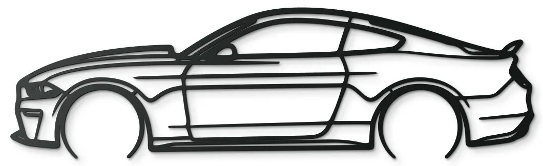 drevko Drevený obraz auta na stenu Ford Mustang 55 Rozmer obrazu: 24,5 x 86 cm, Farba dekorácie: Čierna