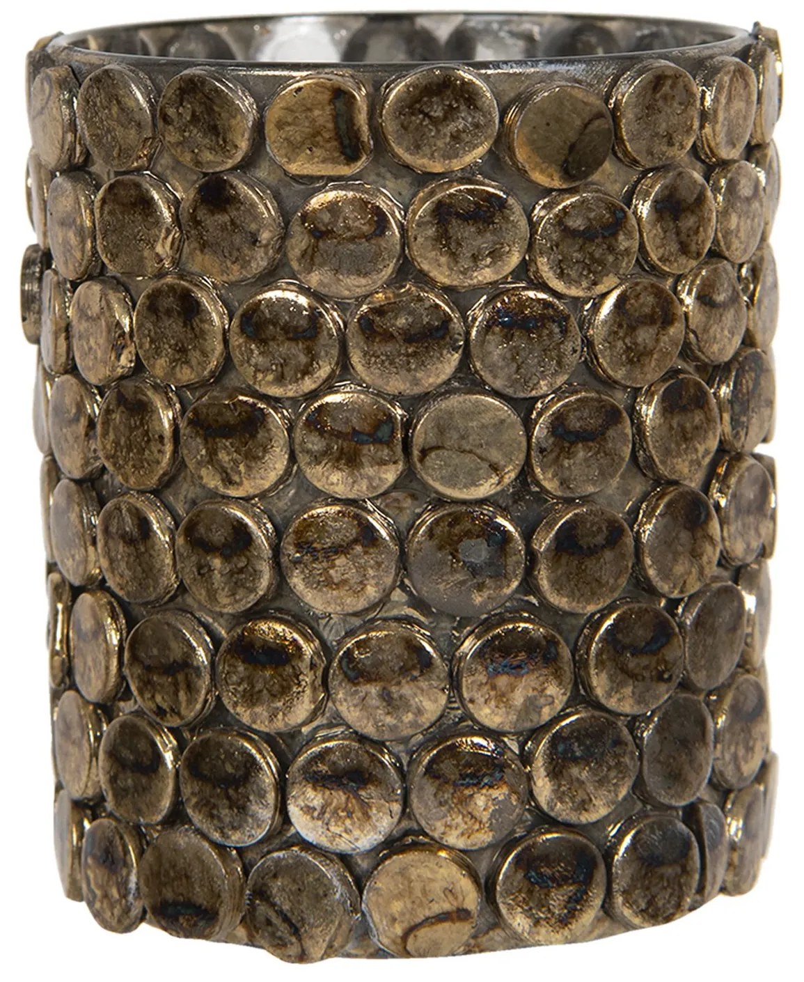 Zlatý sklenený svietnik na čajovú sviečku Triage - Ø 8*10 cm