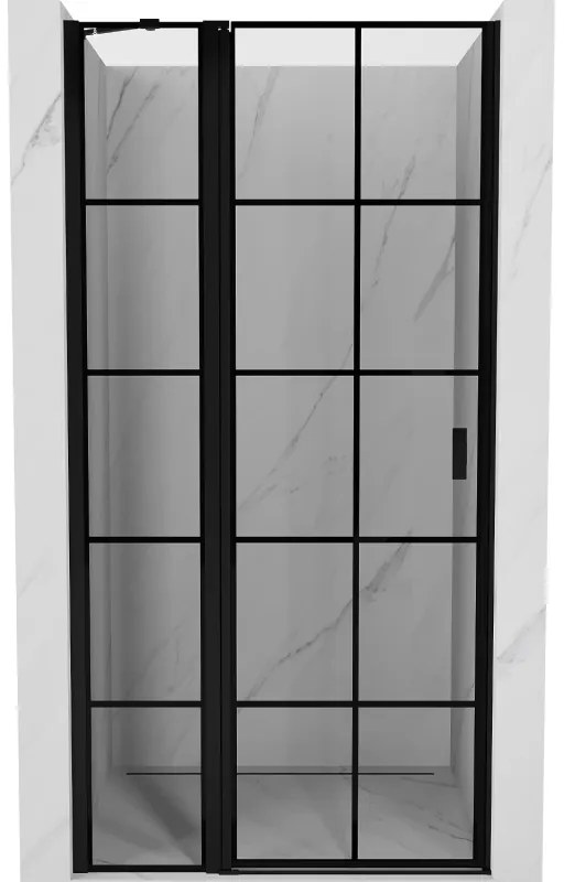 Mexen MIST, 1-krídlové sprchové dvere (1d+1s) 110x200 cm, 6mm číre sklo so vzorom mriežky, ľavý variant, 8A4-110-000-70-77-L