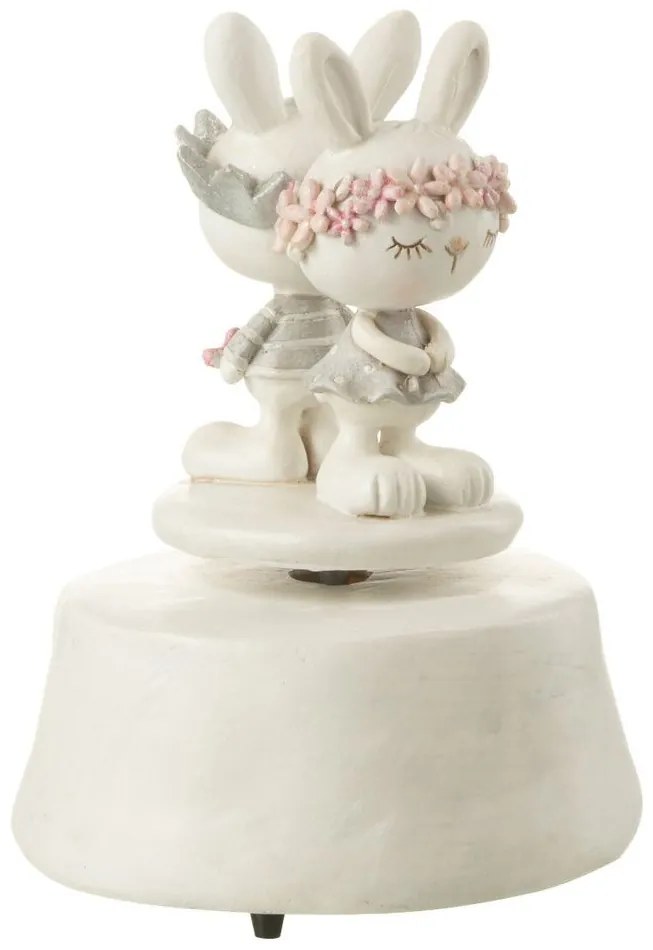 Naťahovací hrací kolotoč s zajačikmi Music Box Rabbits - Ø 10*15 cm