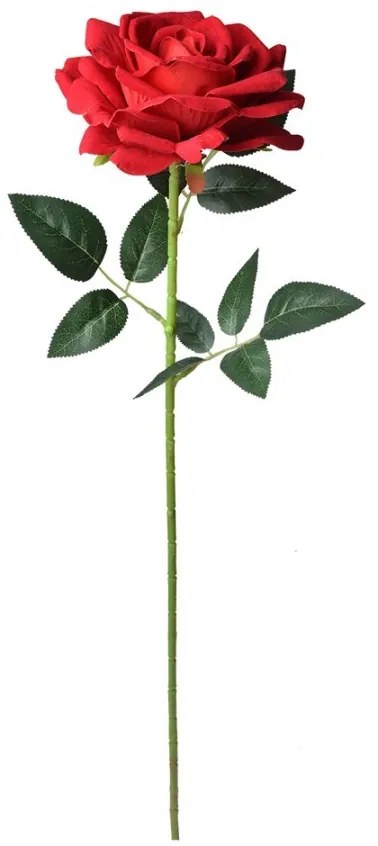 Dekoračný umelý kvet červená ruža - 12*76 cm