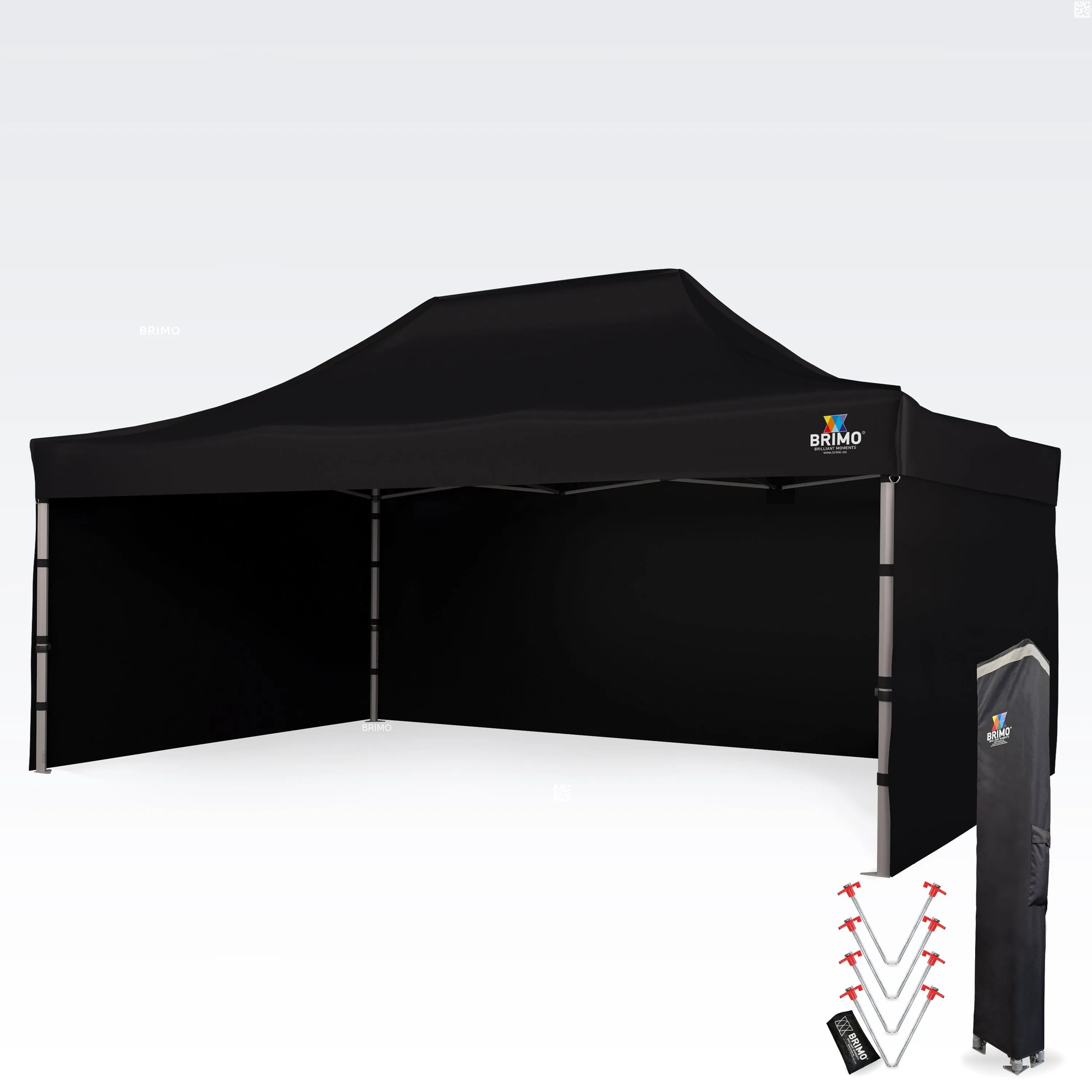 BRIMO Párty stan 4x6 m - s 3 stenami - Čierna 17