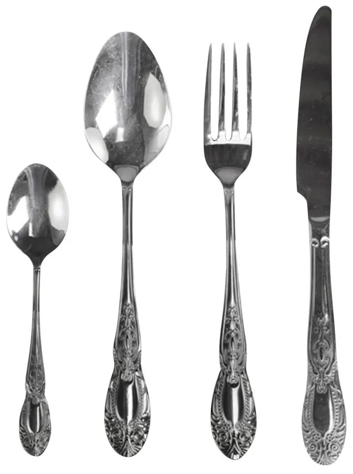 4-dielna zlatá sada príboru Nordique - 23cm