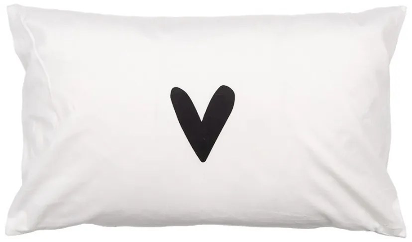 Biela obliečka na vankúš so srdiečkami Lovely Day - 30*50 cm