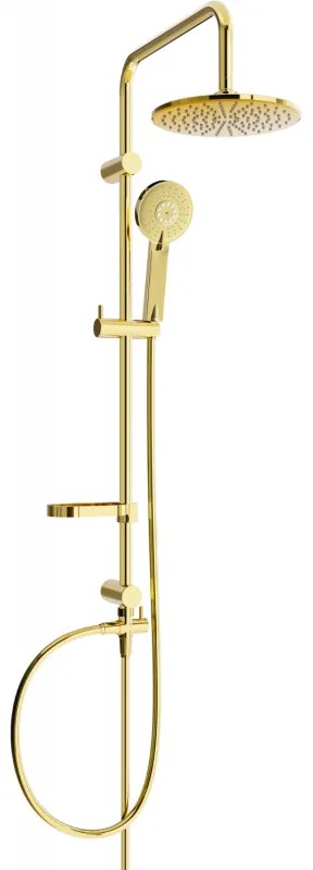 Mexen - X40 sprchový set s hornou hlavicou 22 cm, zlatá, 798404091-50