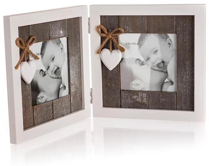 Fotorámik dvojstranný SOLID HEART na 2 fotografie