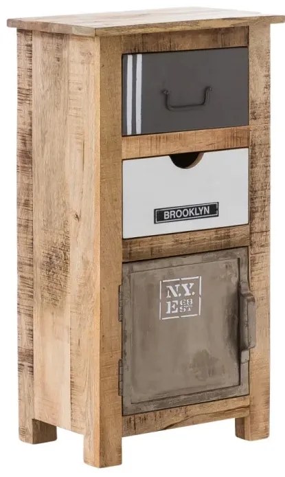 furniture-nabytek.cz - Masívna kúpeľňová spodná skrinka Pune z mangového dreva, lakovaná, viacfarebná – 42×30×80 cm