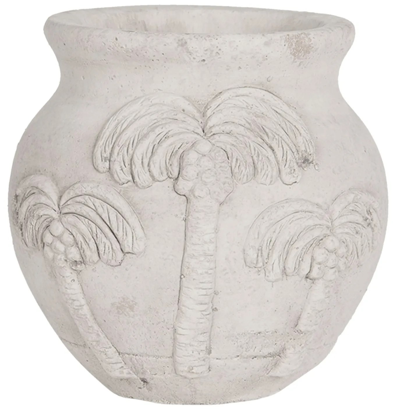 Sivý cementový kvetináč Palmy - Ø 15*14 cm