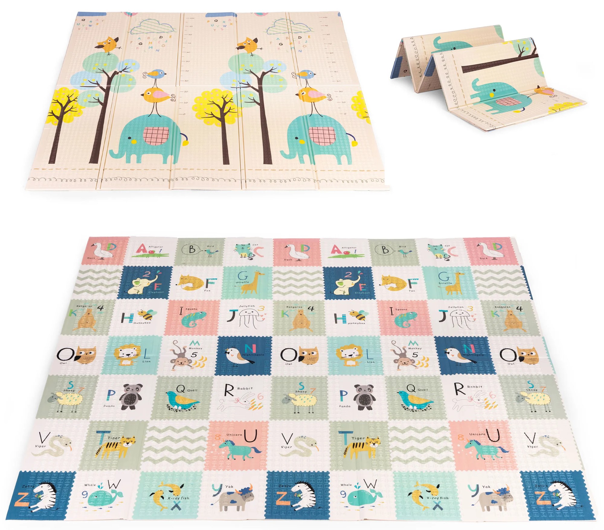 Penová podložka pre deti 200 x 180 cm, Abeceda, ECOTOYS