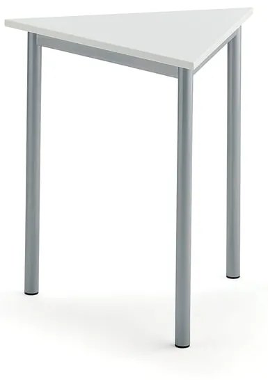 Stôl SONITUS TRIANGEL, 700x700x720 mm, HPL - biela, strieborná