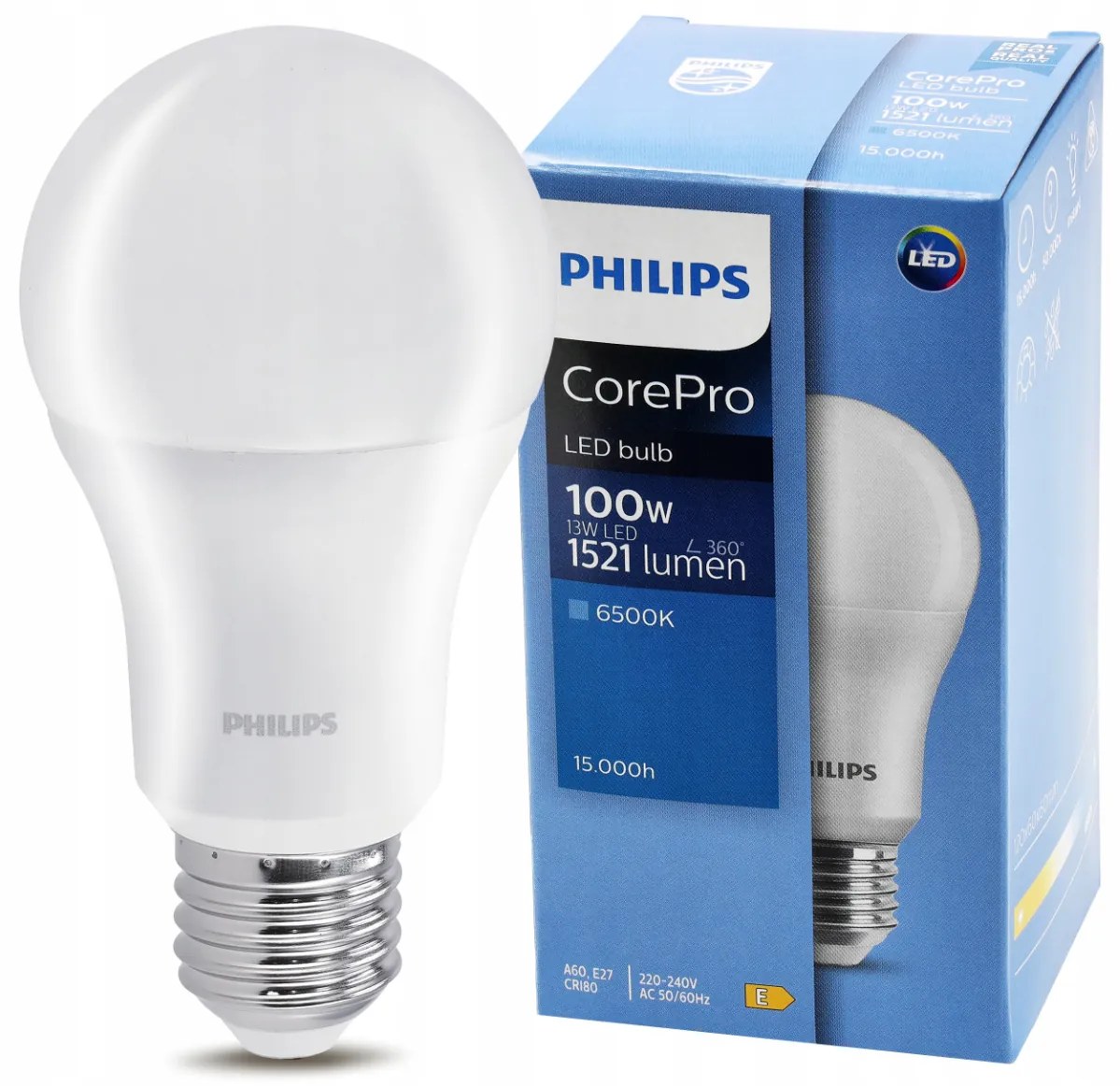 LED žiarovka Philips E27 - 13W - 1521 lm - studená biela - CorePro Premium A60