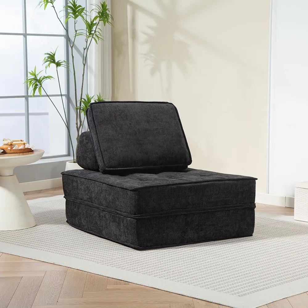 Rozkladacia penová sofa CALMERO - čierna