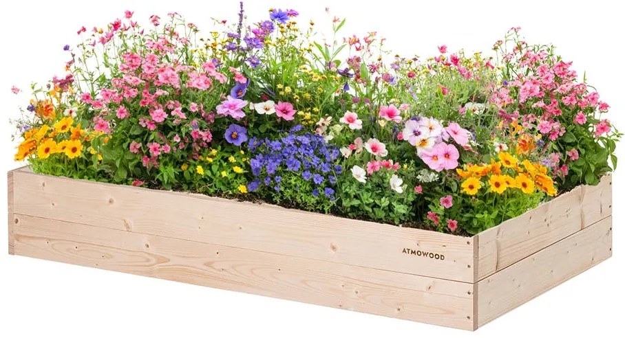 ATMOWOOD Drevený vyvýšený záhon 120 x 60 x 20 cm