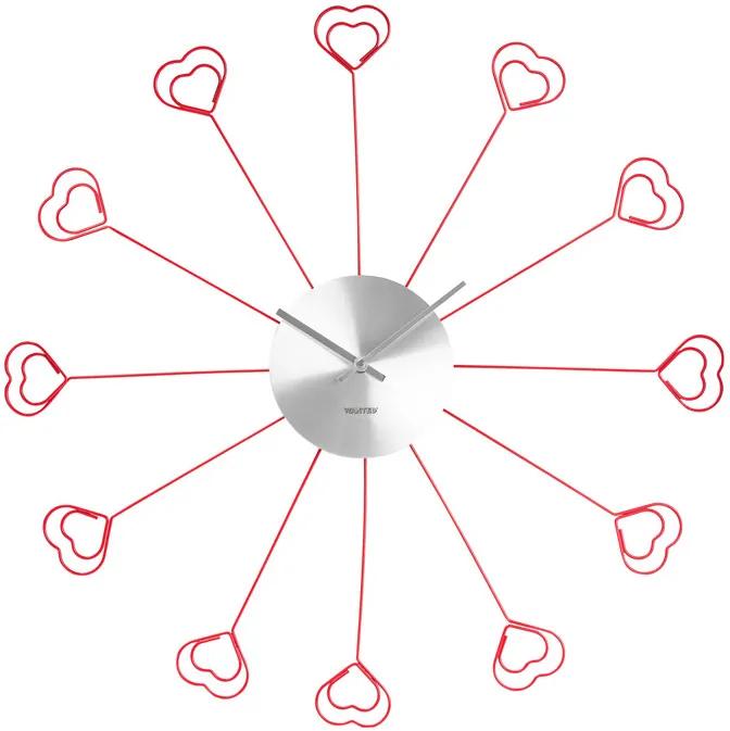 Nástenné hodiny Wanted 1023RD Love Clip 37cm