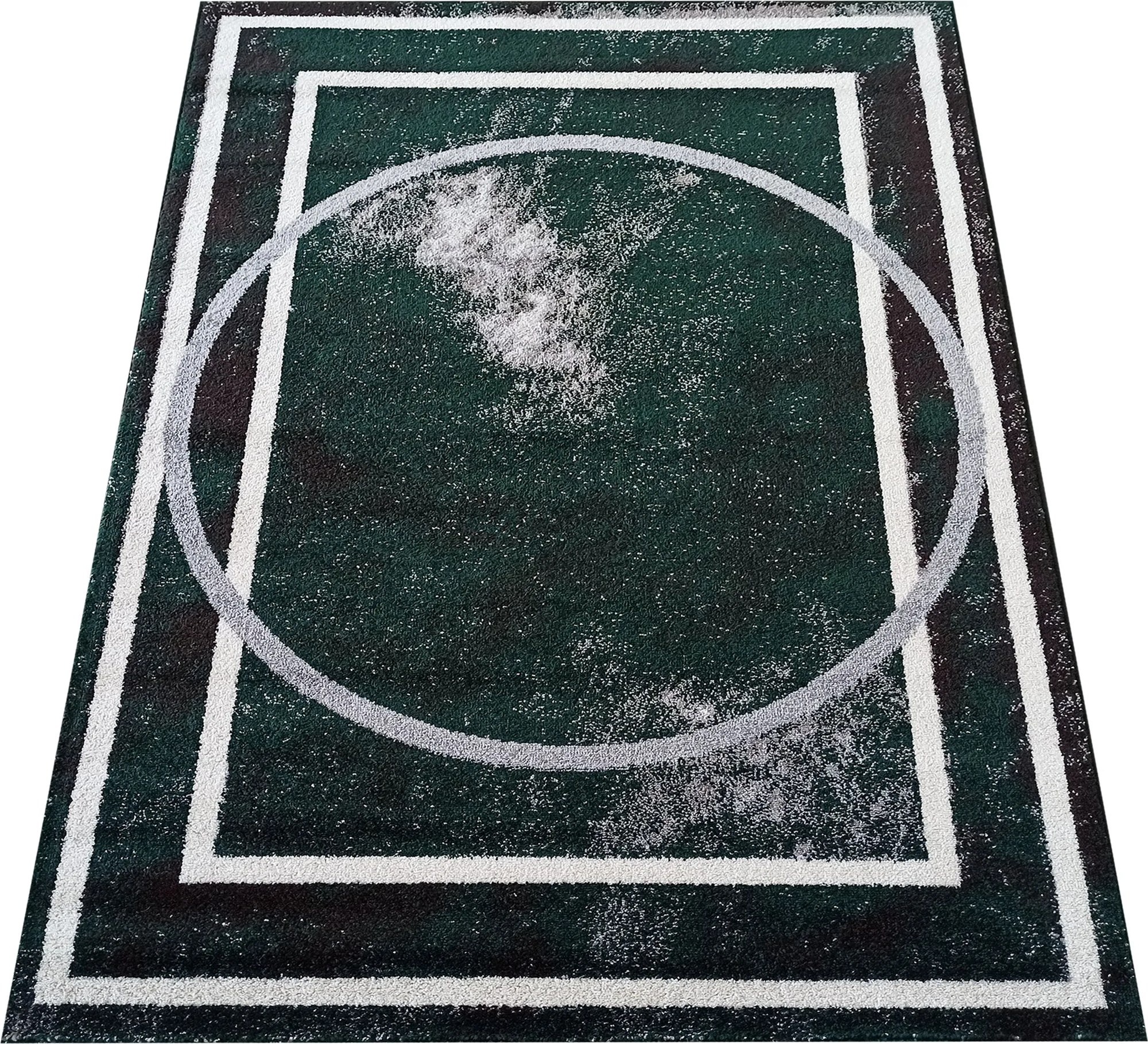 DY Zeleno-sivý koberec s geometrickým vzorom Otto 07 Rozmer: 120x170 cm