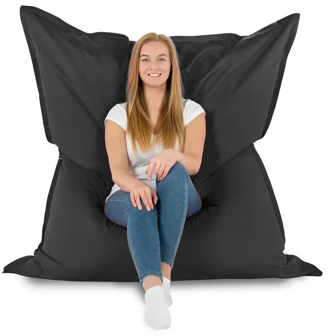 XXL vankúš na sedenie – interiérový aj záhradný, vodeodolný Farba: 22.Čierny