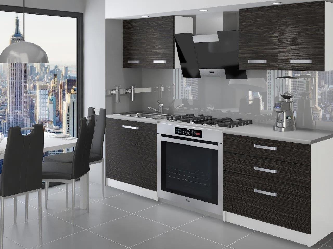 Kuchynská linka Belini 120 cm eben kráľovský s pracovnou doskou Tiesto TOR TIESTO/2/WT/HK/0/U