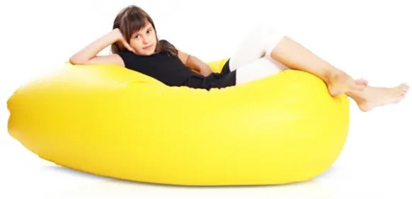 INTERMEDIC SK - Sedací vak Mega Sako z ekokože 135x85 cm | relaxačné a pôrodné kreslo, 335 l Farba: E18 - Žltá - slnko (Ekokoža)