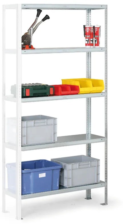 META Policový regál FIX, 100 kg, 3000 x 1000 x 600 mm, prídavný regál
