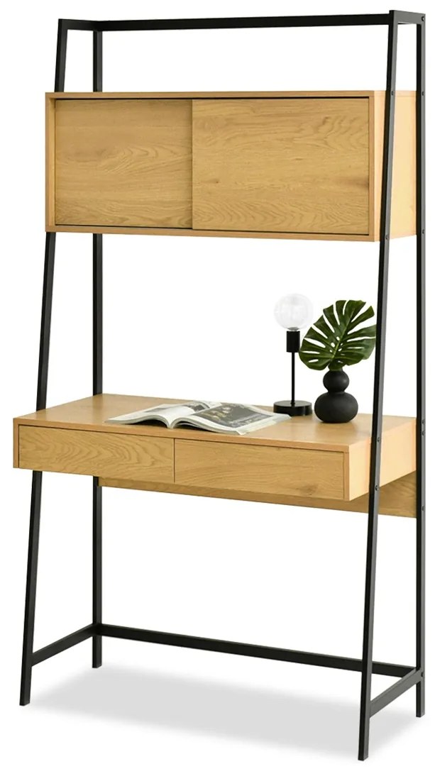 PC stolík Omega (dub + čierna). Akcia -25%. Vlastná spoľahlivá doprava až k Vám domov. 1109807