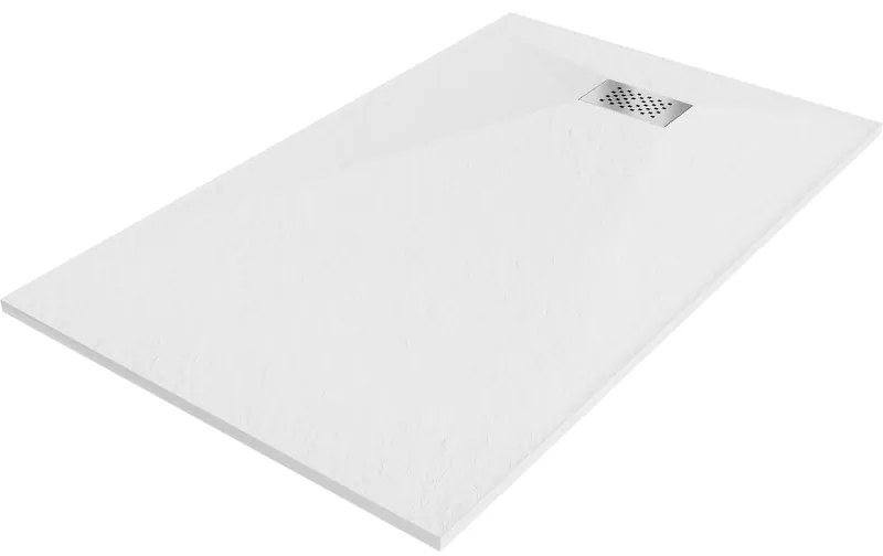 Mexen Hugo, obdĺžniková sprchová vanička SMC 150 x 70 cm, biela, oceľová krytka, 42107015-X