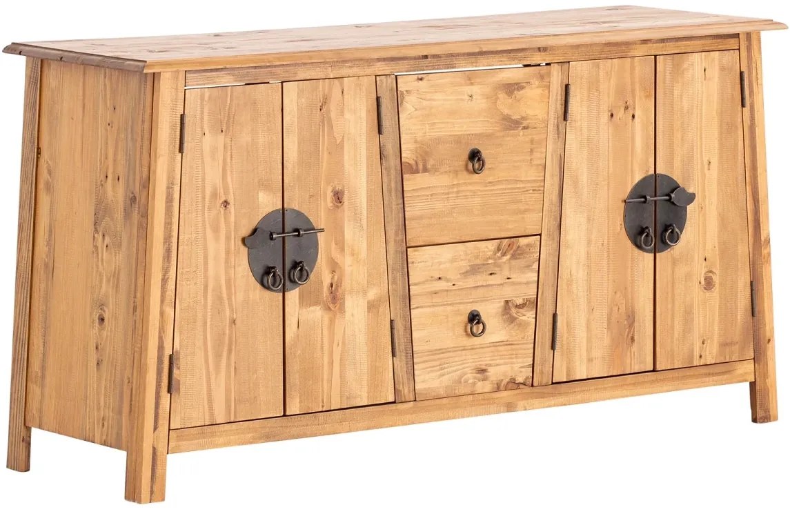 furniture-nabytek.cz - Masívna umývadlová skrinka Rangún z borovice, lakovaná, hnedá – 140×45×75 cm