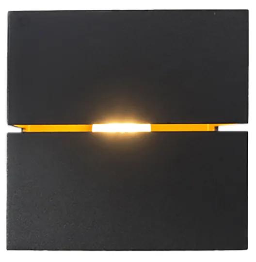 Moderná nástenná lampa čierna a zlatá 9,7 cm - Transfer Groove