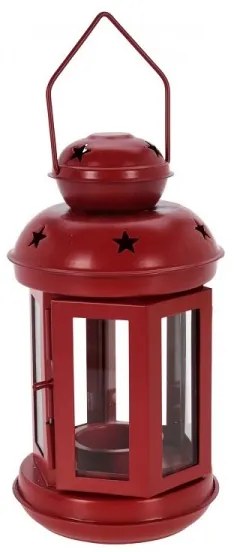 Vianočný svietnik Lampášik v červenej farbe 20 cm