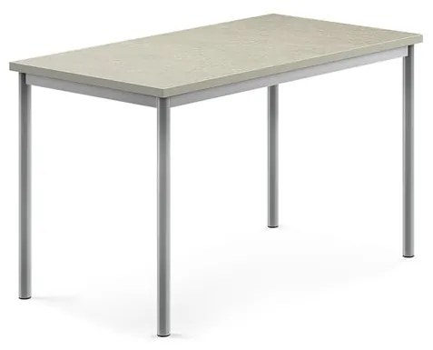 Stôl SONITUS, 1200x700x720 mm, linoleum - svetlošedá, strieborná