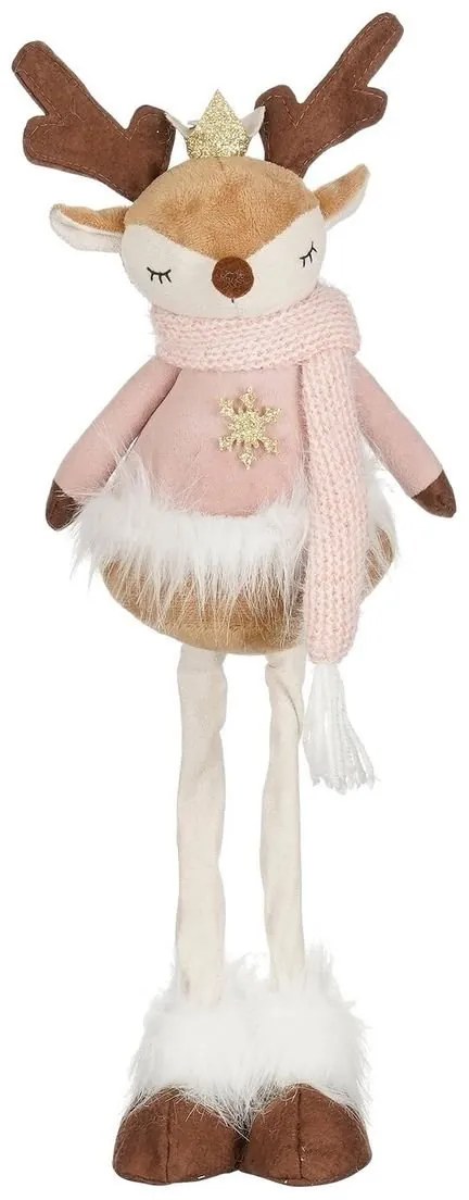 Dekoračná figúrka jeleň, výška: 45 cm, ružová