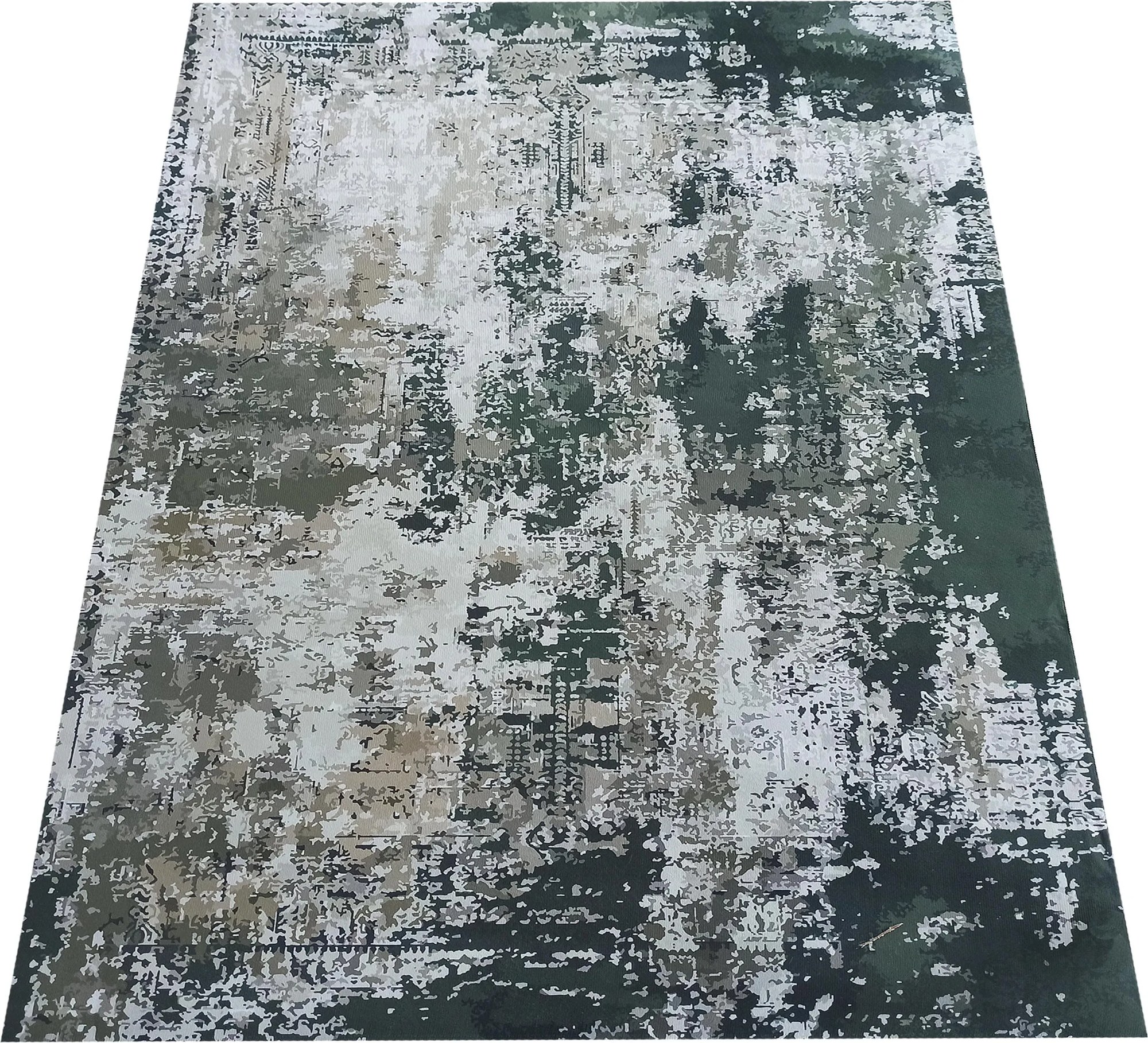 DY Sivo-zelený koberec s abstraktným vzorom Horeca-New 123 Rozmer: 80x150 cm