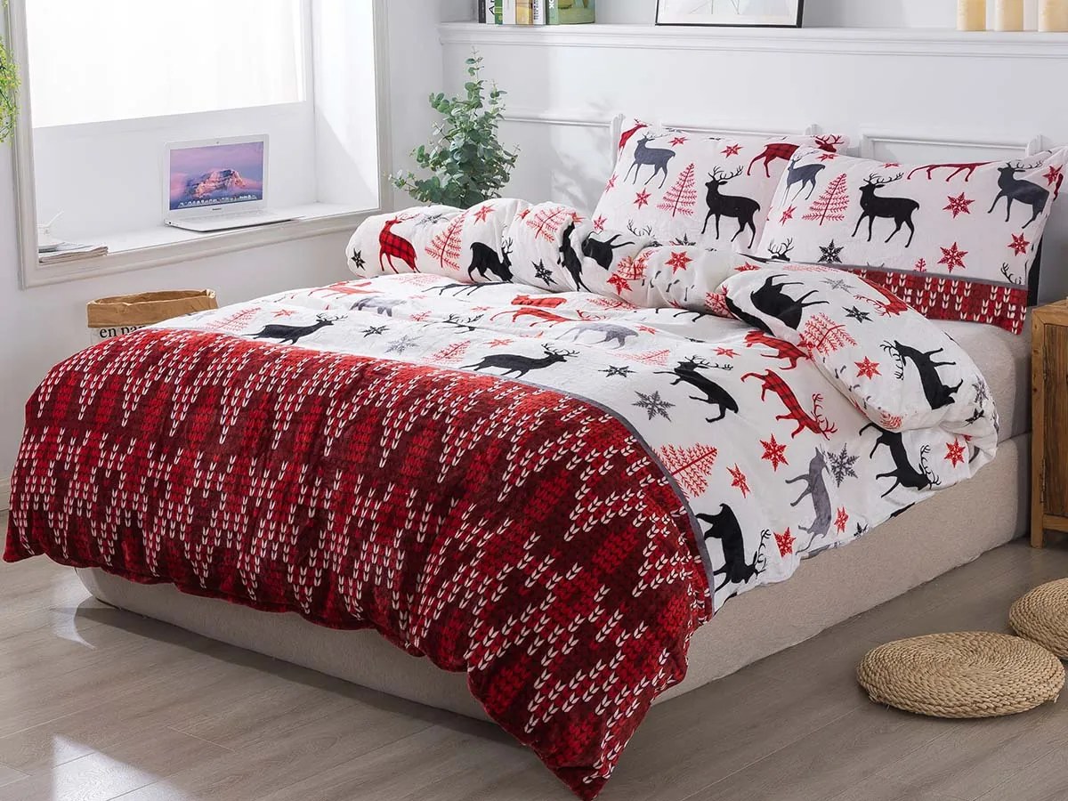 XPOSE® Predĺžené mikroplyšové obliečky LYANA Exclusive - červené