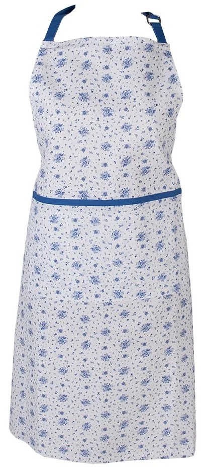 Bavlnená zástera s modrými ružičkami Blue Rose Blooming - 70*85 cm