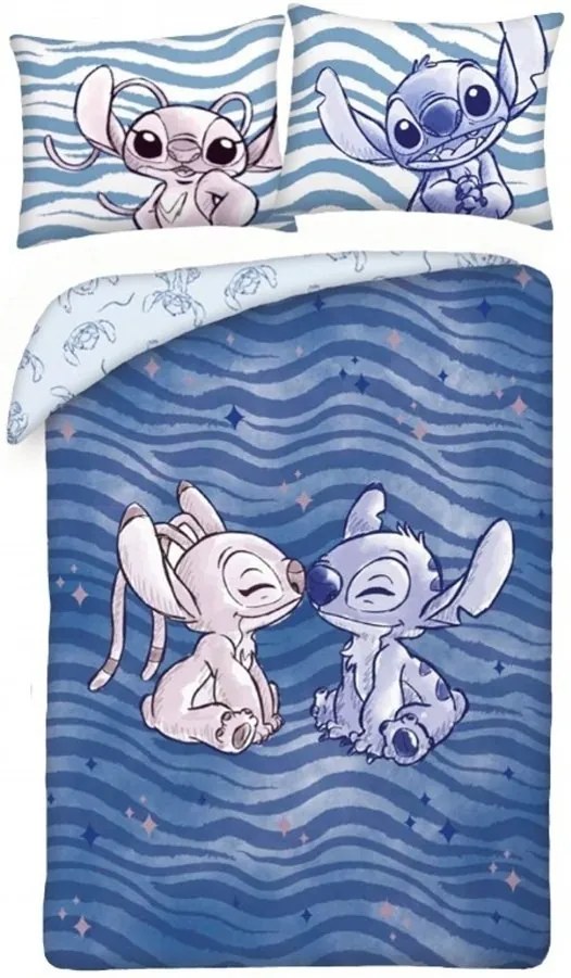 Bavlnené posteľné obliečky Lilo &amp; Stitch - motív Wave - 100% bavlna - 70 x 90 cm + 140 x 200 cm