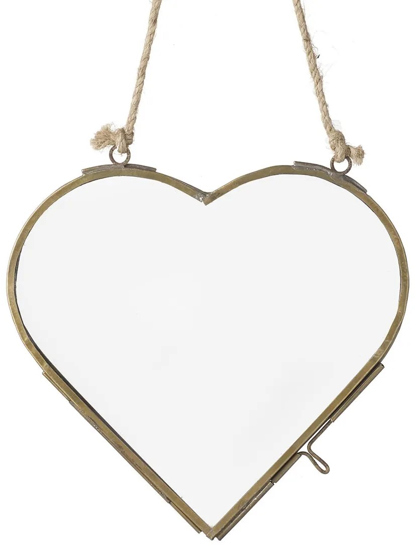 Bronzový antik závesný fotorámik v tvare srdca Heart - 15*15*1cm