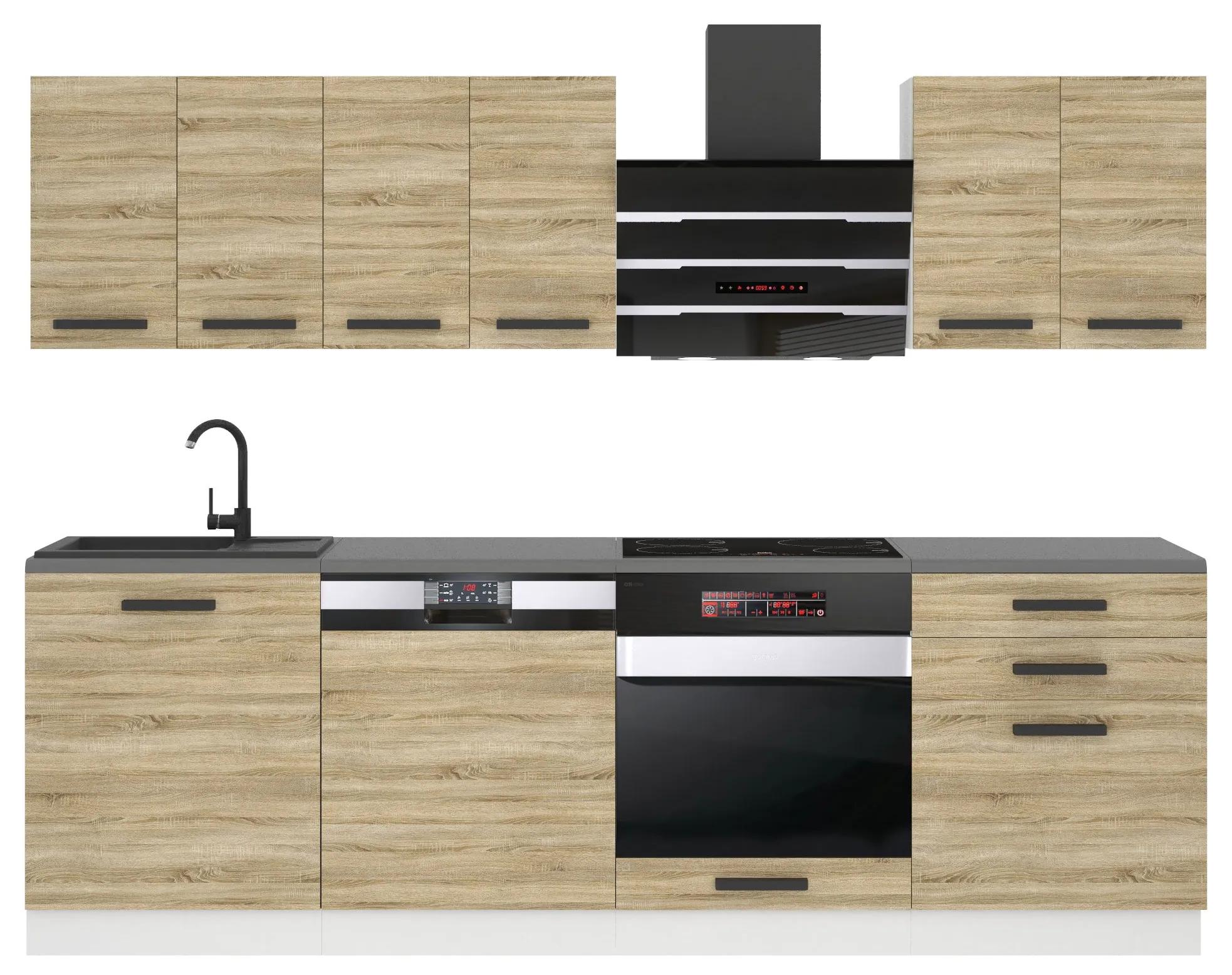 Kuchynská linka Belini Premium Full Version 240 cm dub sonoma s pracovnou doskou SUSAN