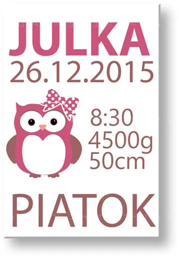 Naše dievčatko Obraz na stenu s textom | rôzne rozmery