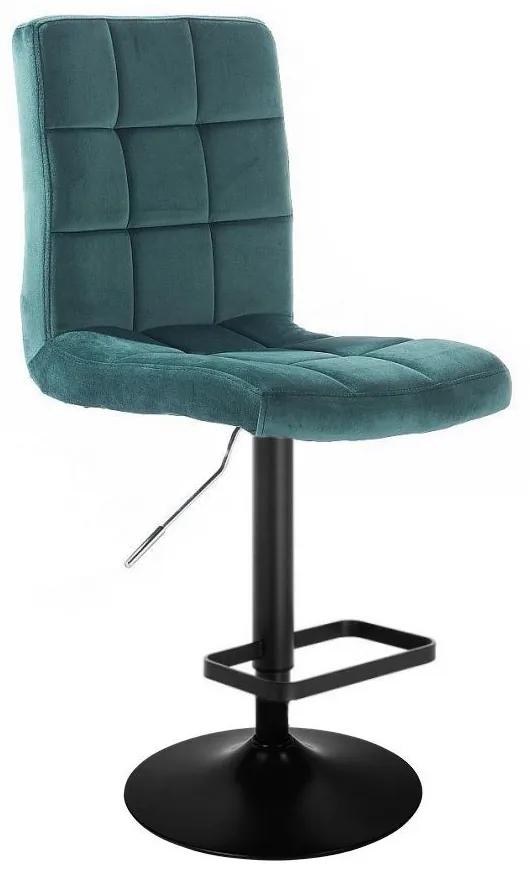 LuxuryForm DESIGN Barová stolička TOLEDO VELUR na čiernom tanieri - zelená
