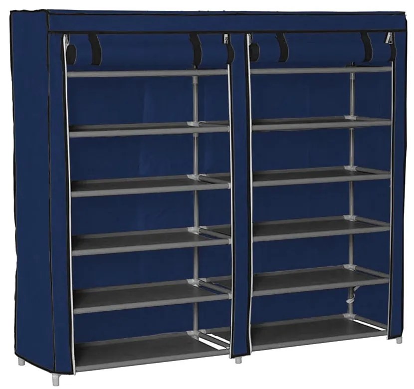 Mobilná skrinka na topánky, 4 farby- modrá