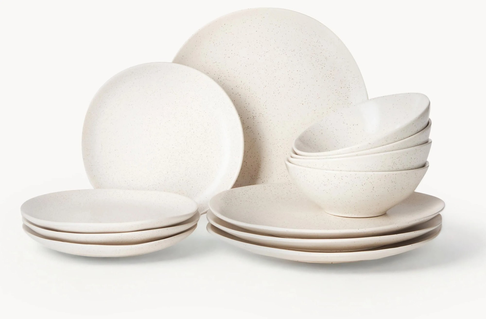 Ručne vyrobená súprava riadu z kameniny Nordic Vanilla, 4 osoby, 12 ks