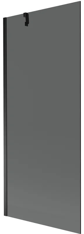 Mexen Next, vaňová zástena 1-krídlová 80 x 150 cm, fixné krídlo, 6 mm šedé sklo, čierny profil, 895-080-000-00-40-70