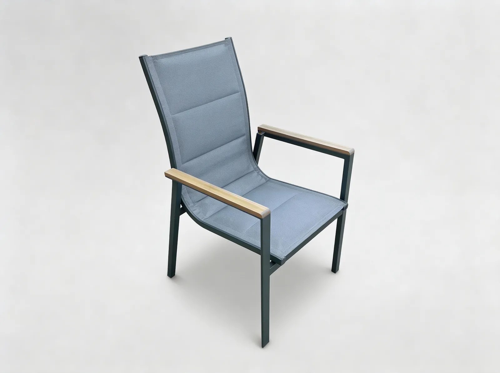 CH Záhradná hliníková stolička Polywood - tmavosivá